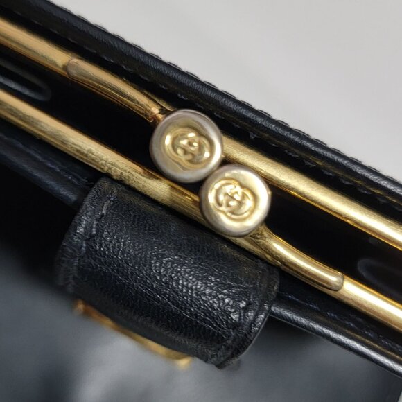 GUCCI GG Monogram Navy Blue Leather Small Wallet Coin Vintage Luxury Designer - Picture 10 of 12